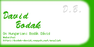 david bodak business card